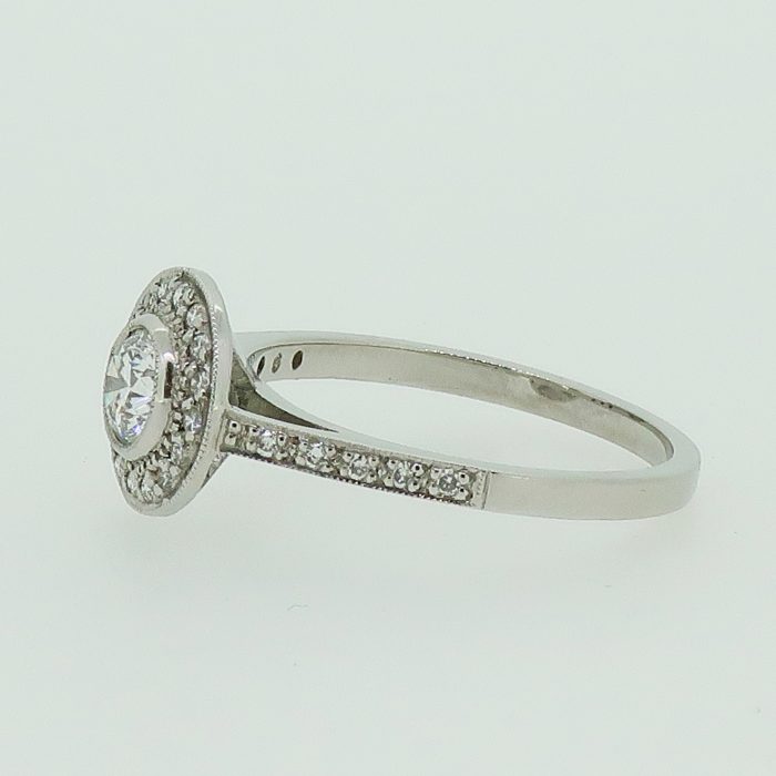 Platinum Diamond Halo Cluster Ring - Image 3