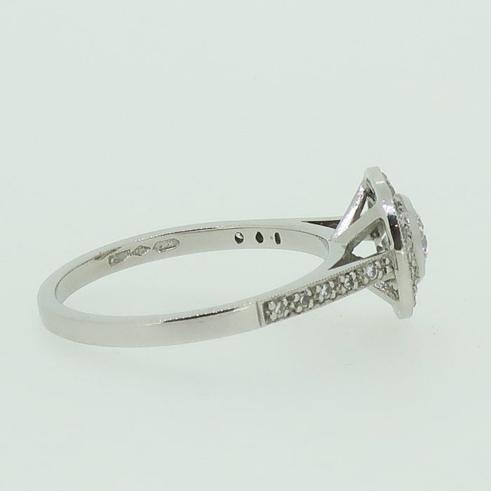 Platinum Diamond Halo Cluster Ring - Image 5
