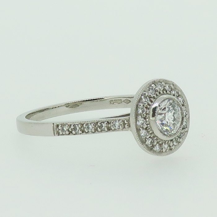 Platinum Diamond Halo Cluster Ring - Image 6