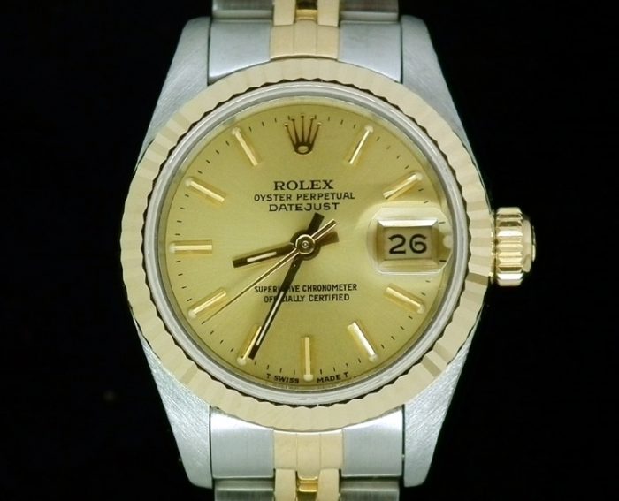 A classic ladies stainless steel & gold Rolex Datejust