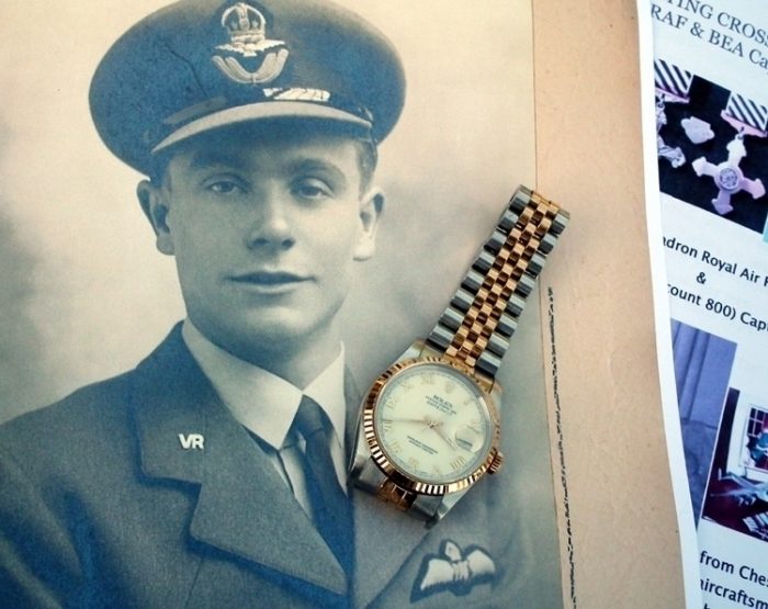 Rolex Datejust formerly owned by DFC winner, WW2 Pilot