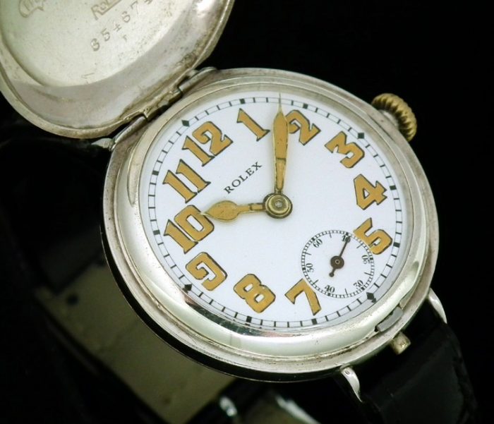 A mint vintage WW1 Silver Hallmarked Rolex full hunter