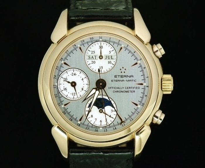 18ct gold Eterna-matic chronograph complication