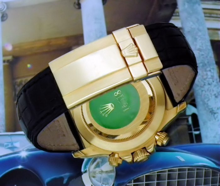 Mint 18ct gold Rolex Daytona ref 16518 box & paper