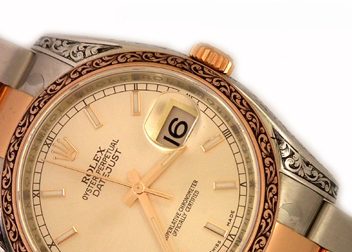 Piece unique, K&T Pink Gold & Steel Rolex Datejust