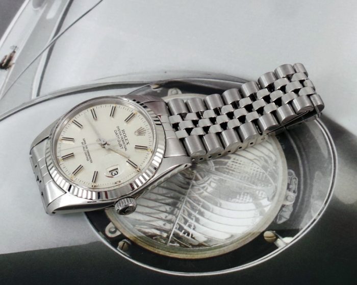 Bargain stainless steel gents Rolex Datejust linen dial