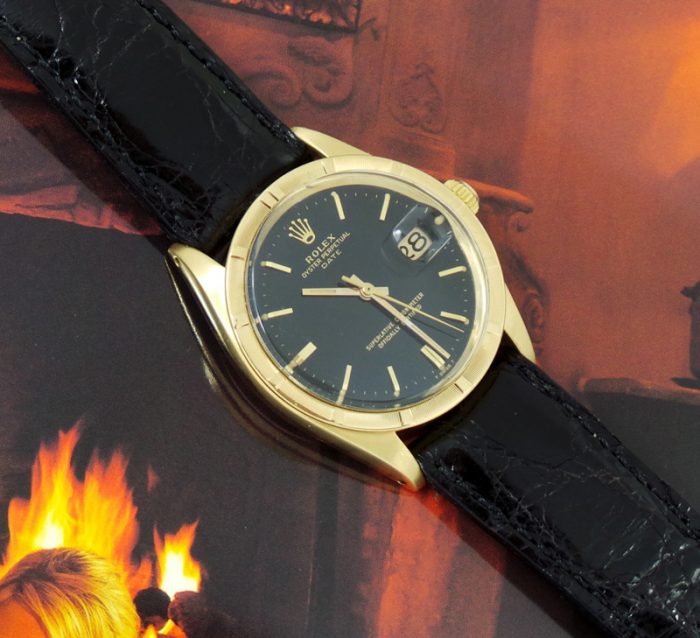 Rare 1960 gilt dial 18ct gold Rolex Oyster Perpetual