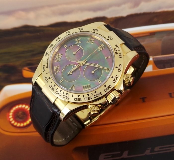 Rare Tahitian dial 18ct Gold Rolex Daytona ref 116518