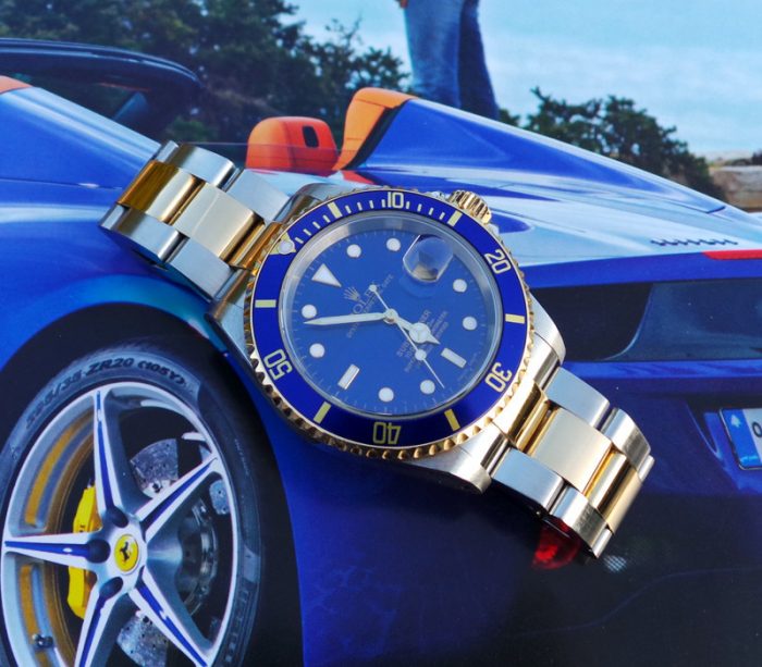 Superb steel & gold Rolex Submariner Blue Kit with paper