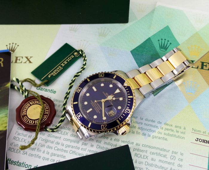 2005 box & papers Blue Kit Rolex Submariner 16613