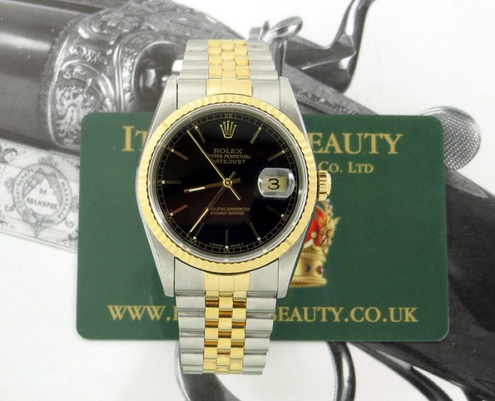 Lovely steel & gold Rolex Datejust 16233 with paper
