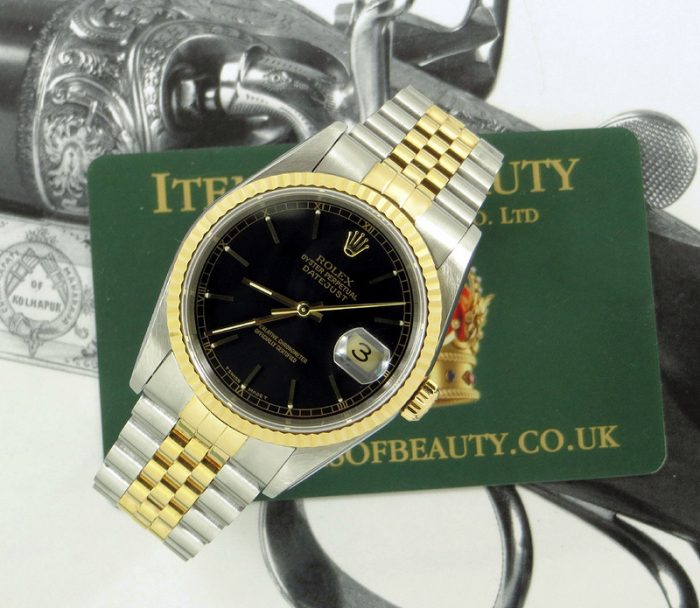 Lovely steel & gold Rolex Datejust 16233 with paper