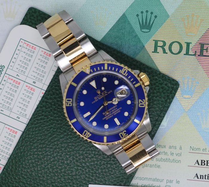 Stainless Steel and 18ct Gold Submariner 'Blue Kit'