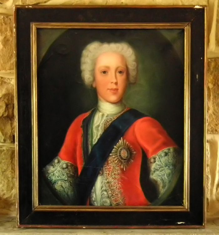 Pair of Oil on Canvas portrait's of Bonnie Prince Charlie