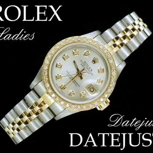 Silver diamond dial ladies steel & gold Rolex Datejust