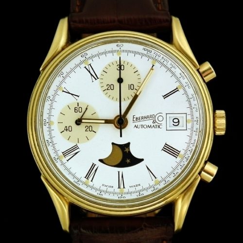 Exceptional gold capped Eberhard Moonphase Chrono auto