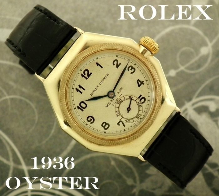 Rare Dublin retailed 1936 Gold Rolex Octagonal Oyster
