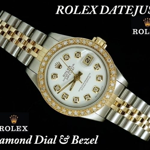 White dial steel & gold diamond ladies Rolex Datejust