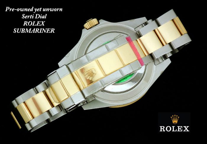 Pre-owned unworn Rolex Submariner serti dial box & papers