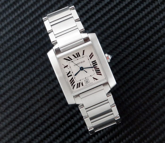 Mint stainless steel unisex Cartier Tank Francaise