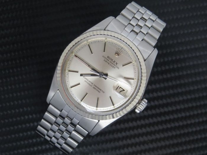 Gents Stainless Steel Rolex Datejust With Silver Dial & 18ct White gold bezel