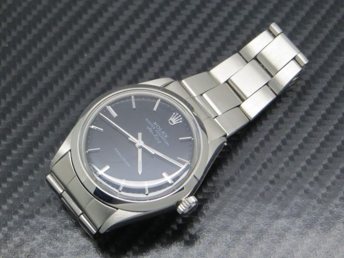 Gents Stainless Steel Rolex Oyster Perpetual Air King With Black Dial