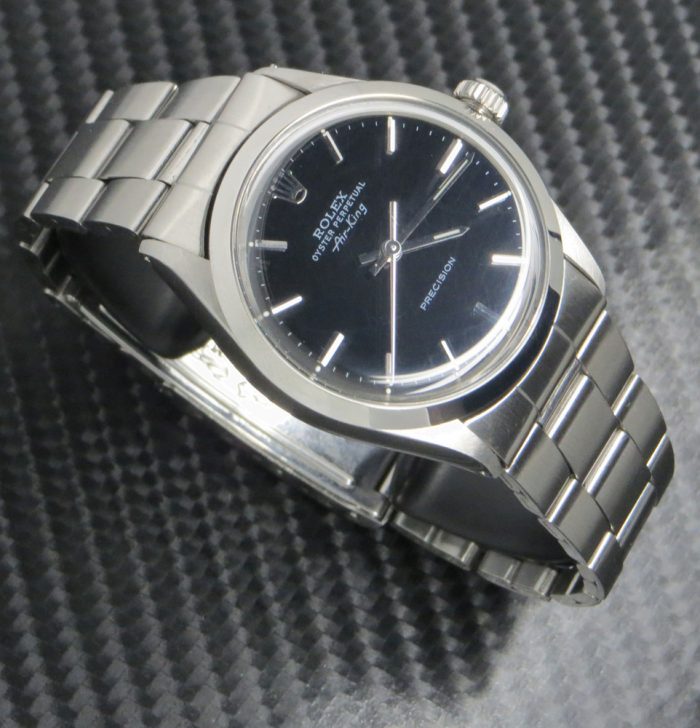 Gents Stainless Steel Rolex Oyster Perpetual Air King With Black Dial
