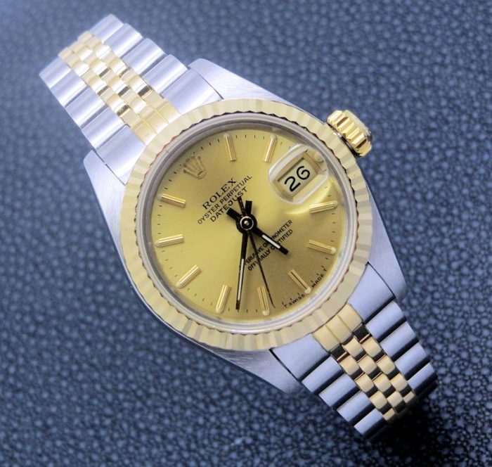 Ladies Stainless steel and 18ct gold Rolex Datejust