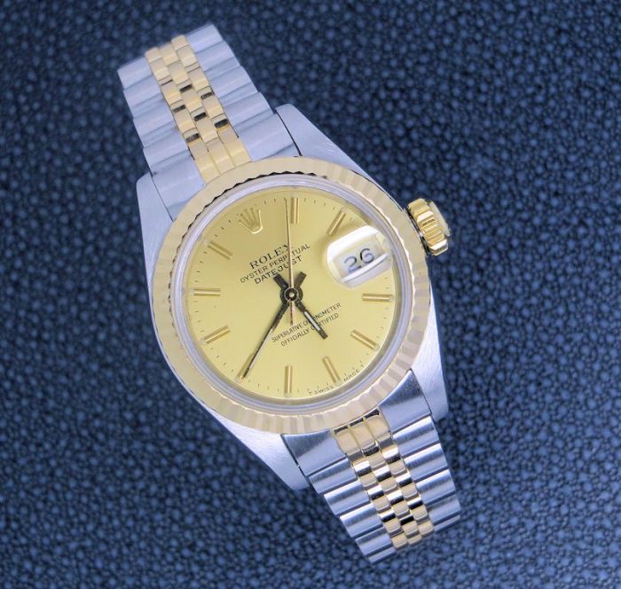 Ladies Stainless steel and 18ct gold Rolex Datejust