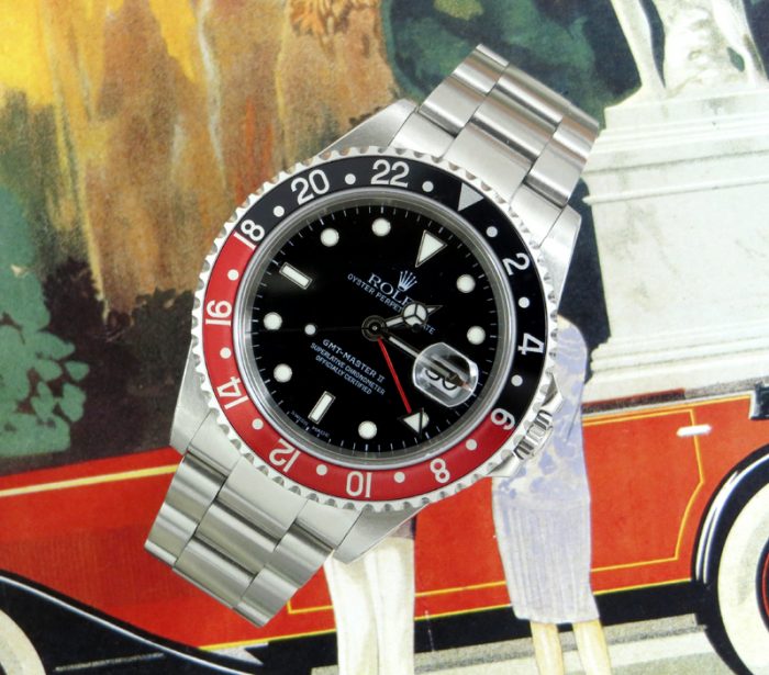 Stainless steel Rolex GMT Master II with Rolex paper
