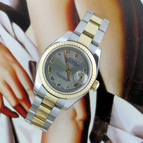 Ladies steel & gold Rolex Datejust with box & papers