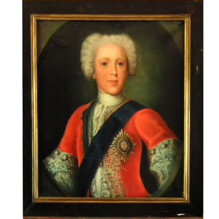 Pair of Oil on Canvas portrait's of Bonnie Prince Charlie