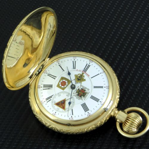XL 14ct gold US Masonic Waltham pocket watch 1902